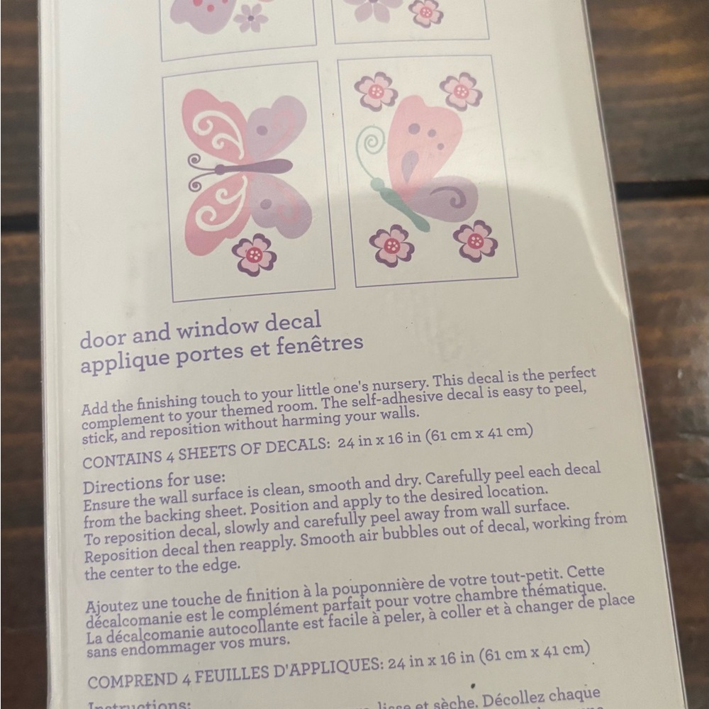 Babies R Us door and window decal appliques Butterflies & Flowes - Picture 5 of 5